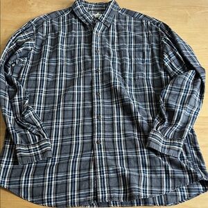 J. Crew Navy Gray and White Plaid Button Down Shirt